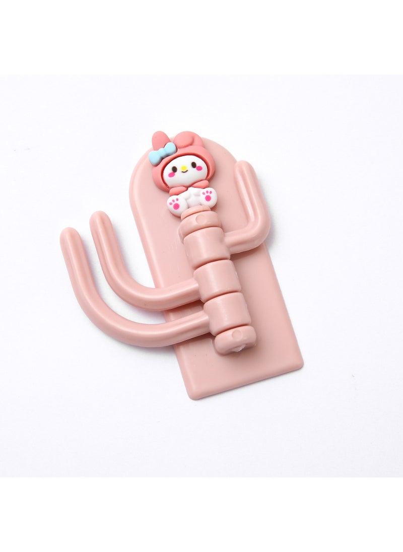Generic - Cute cartoon Three-hook hook student dormitory wall seamless punch-free sticky hook wall door hanging key hook Cherry bib puppy - Image 1