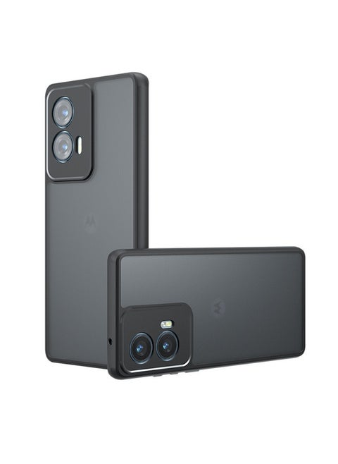 Case for Motorola Edge 50 Fusion 5G, Frosted Translucent Back Protective Slim Phone Cover, Anti-Fingerprints, Anti-Fall Drop Protection, Shockproof Case for Motorola Edge 50 Fusion 5G (Black)