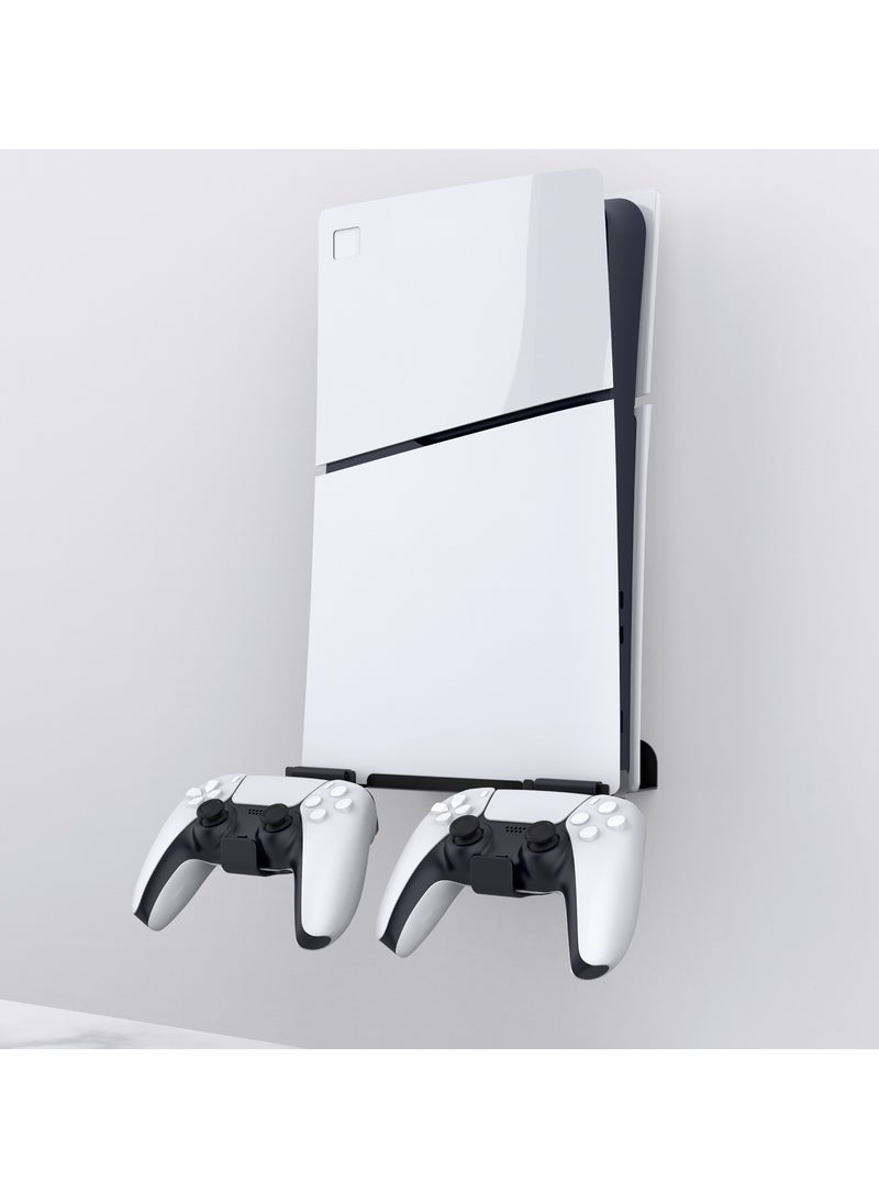 بي جي تيك - حامل عرض مثبت على الحائط لجهاز PS5 Slim ووحدة تحكم مثبتة على الحائط وحامل تخزين وحدة التحكم - Image 1