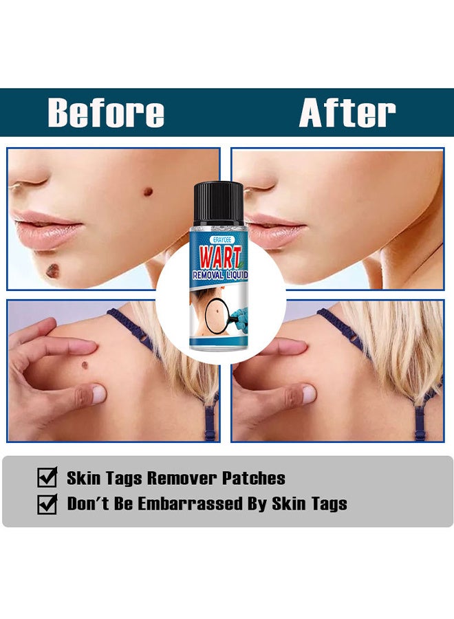 ERAYCEE Wart Removal Liquid, Maximum Strength Salicylic Acid Wart Liquid, One Step Invisible Wart Remover Strips, Fast-Acting Wart Liquid Freeze Off For Warts, Plantar Wart, Common Wart, Flat Wart 30ML - Image 4