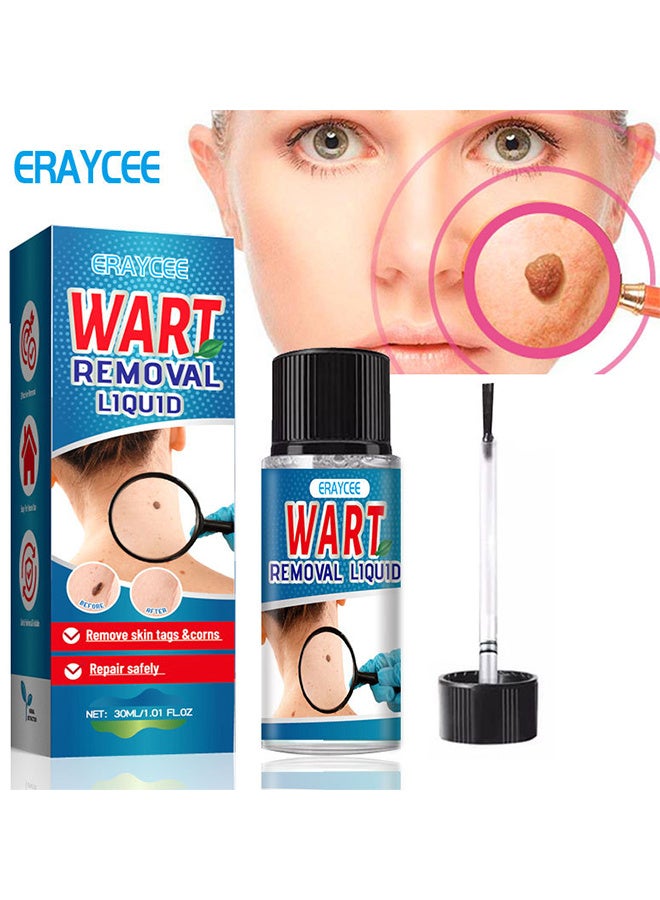 ERAYCEE Wart Removal Liquid, Maximum Strength Salicylic Acid Wart Liquid, One Step Invisible Wart Remover Strips, Fast-Acting Wart Liquid Freeze Off For Warts, Plantar Wart, Common Wart, Flat Wart 30ML - Image 1