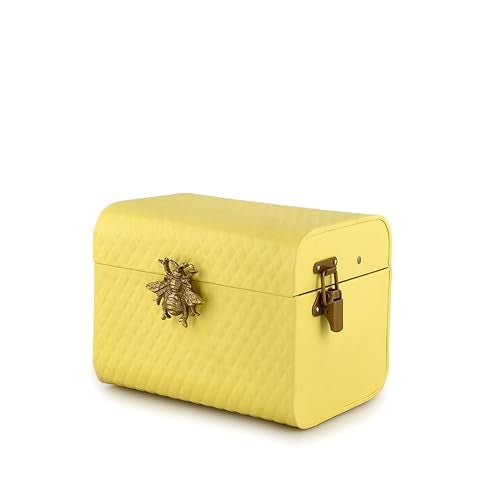 Elan The Royal Hive Tufted Bling Box, Metal Trunk Box, Decorative Storage Box, Gift Box (8X6X6.25 IN, Butter Yellow) - Image 5