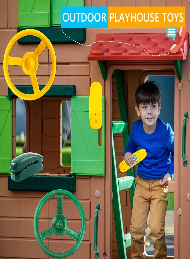 Restroma 6 Pack Playground Steering Wheel Plastic Swingset Ship Wheel Playset Steering Wheel Toys for Kids Playground Playhouse Treehouse Accessories (Color Set 1) - Image 4