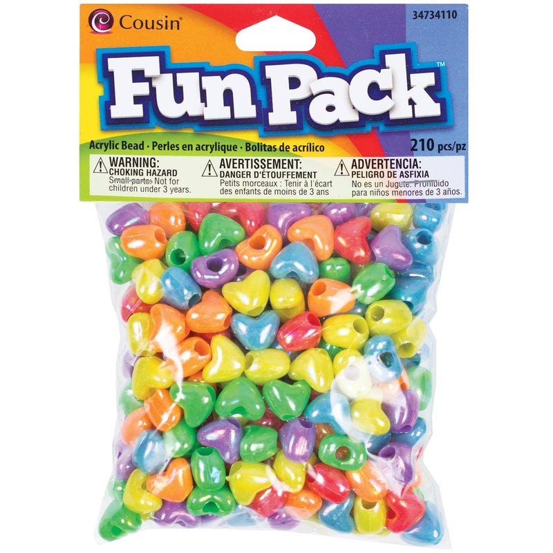 Cousin 34734110 Fun Packs 210Piece Multi Heart Beads