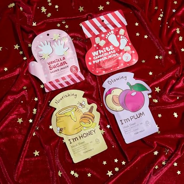 TONYMOLY Head to Toe Mask Set – 4-Piece Face Mask Set with Sheet Masks, Hand Mask & Foot Mask | Hydrating, Brightening & Nourishing Skincare Collection, Holiday Gift Set - Image 3