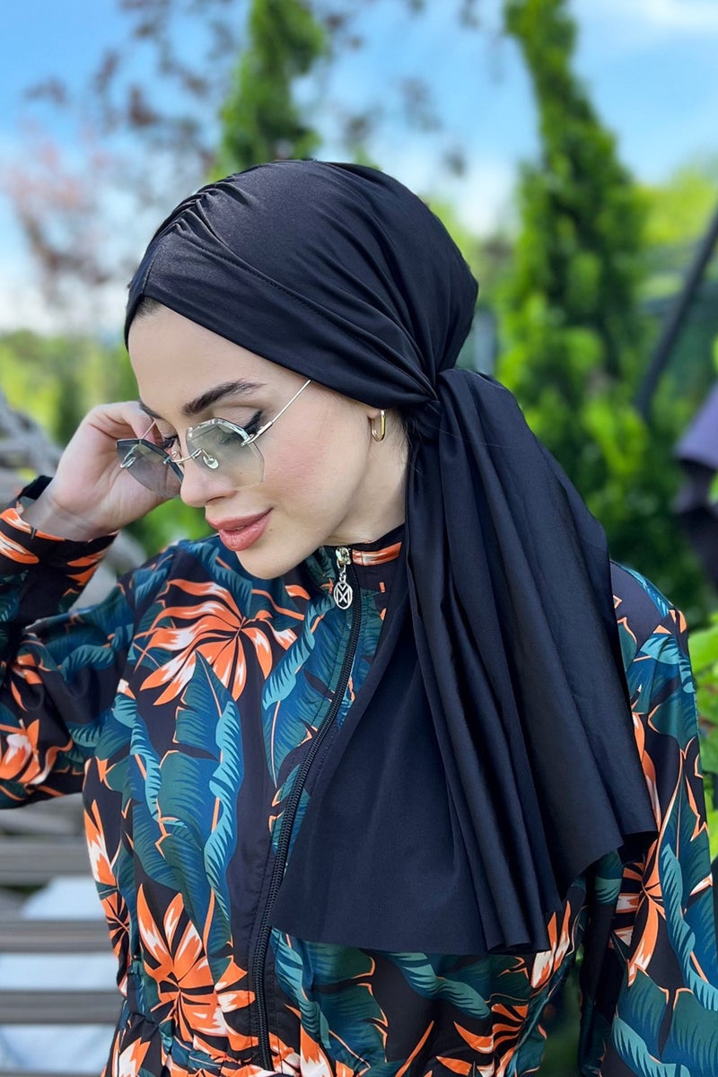 Remsa Mayo Swimsuit Fabric Shawl-like Tie Scarf Bonnet One Piece Rbe 012  - Image 1
