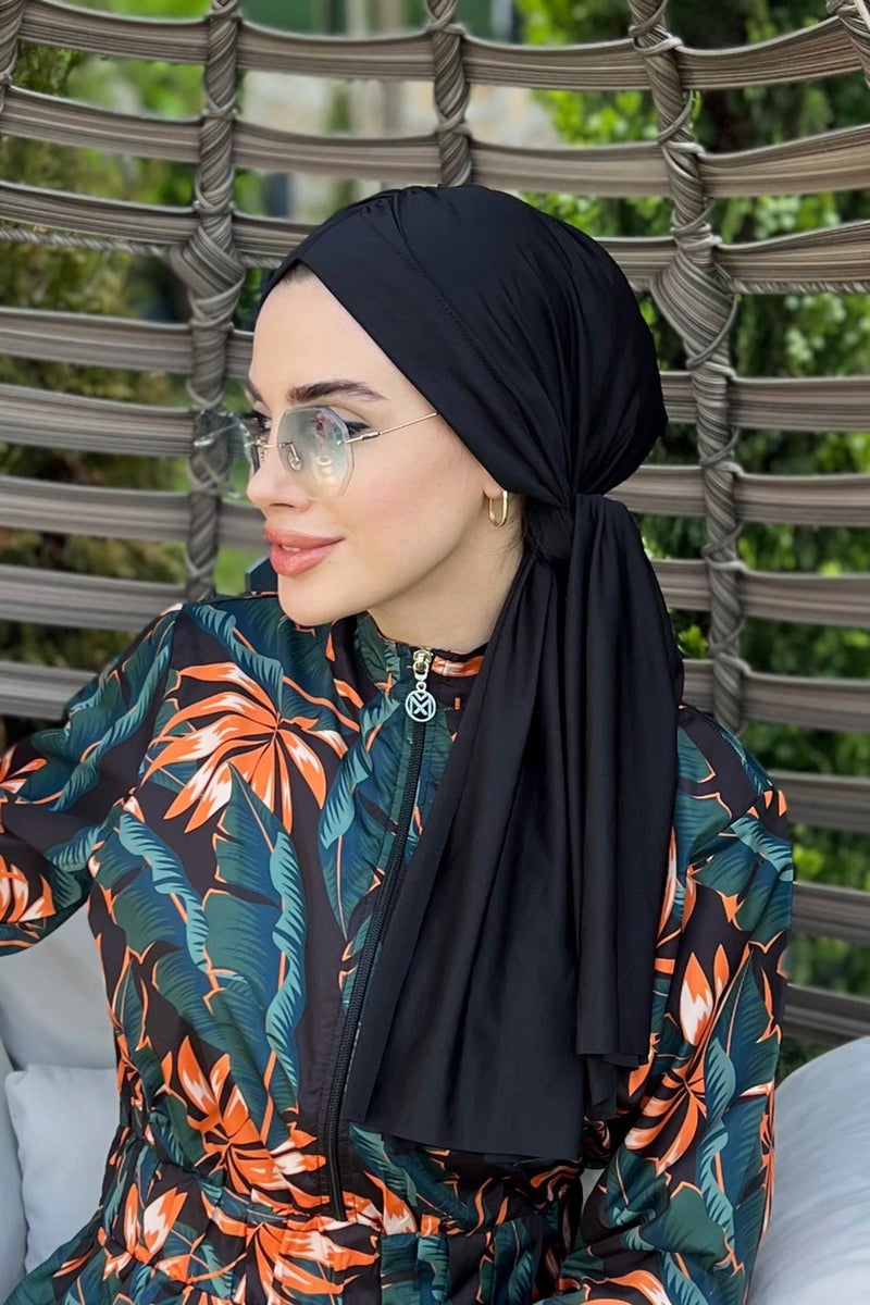 Remsa Mayo Swimsuit Fabric Shawl-like Tie Scarf Bonnet One Piece Rbe 012  - Image 2