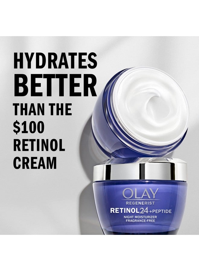 Olay Regenerist Retinol Moisturizer Retinol 24 Night Face Cream With Niacinamide Antiwrinkle Fragrancefree 1.7 Oz Includes Olay Whip Travel Size For Dry Skin - Image 5