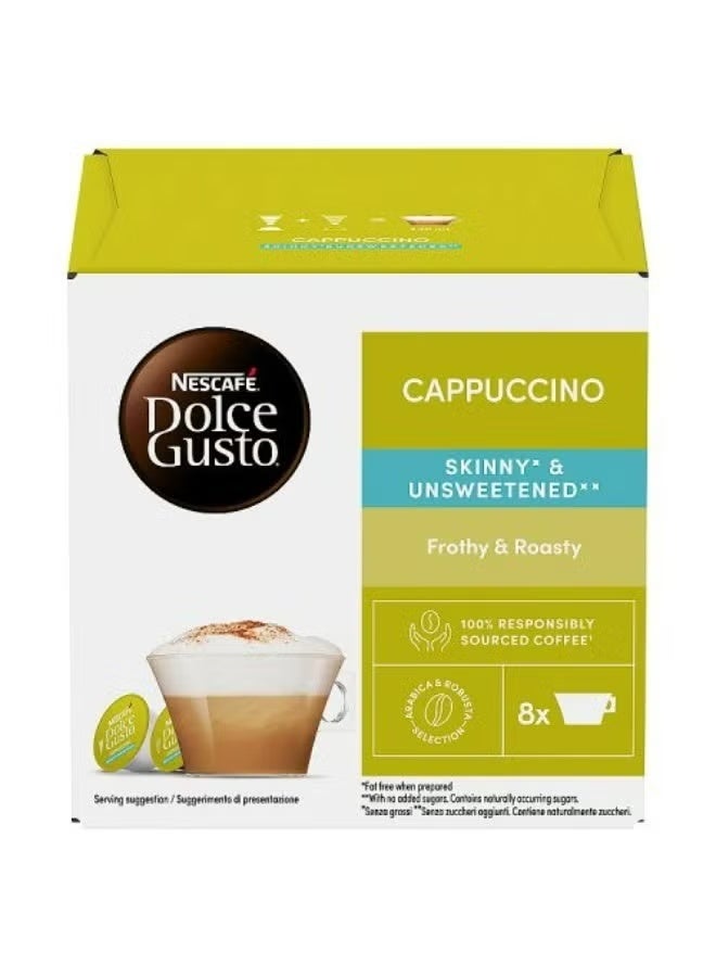 Nescafe Cappuccino Skinny and Unsweetened 16 Coffee Capsules Cappuccino 161.6grams Single - Image 2