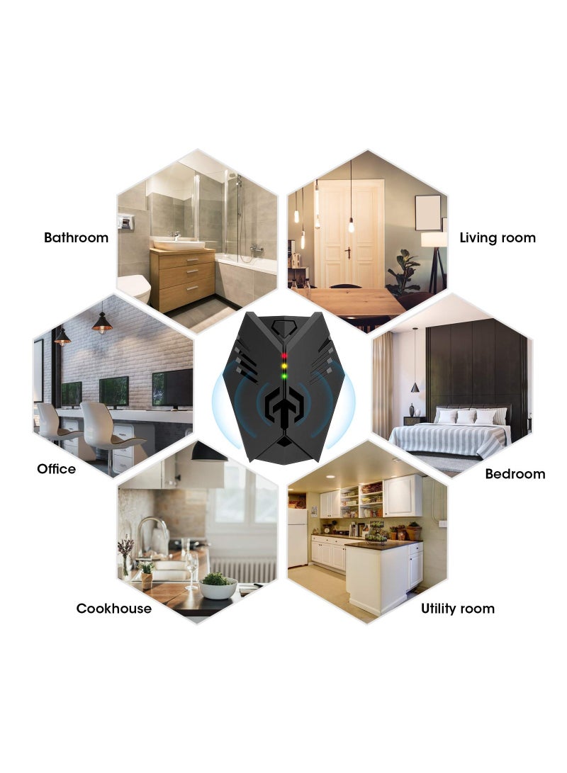 SYOSI نظام متقدم لطرد القوارض بالموجات فوق الصوتية، 2 قطع طارد قوارض ممتاز، طارد قوارض إلكتروني بالموجات فوق الصوتية، قابس لطرد القوارض، طرد الفئران، الجرذان، السناجب - Image 3