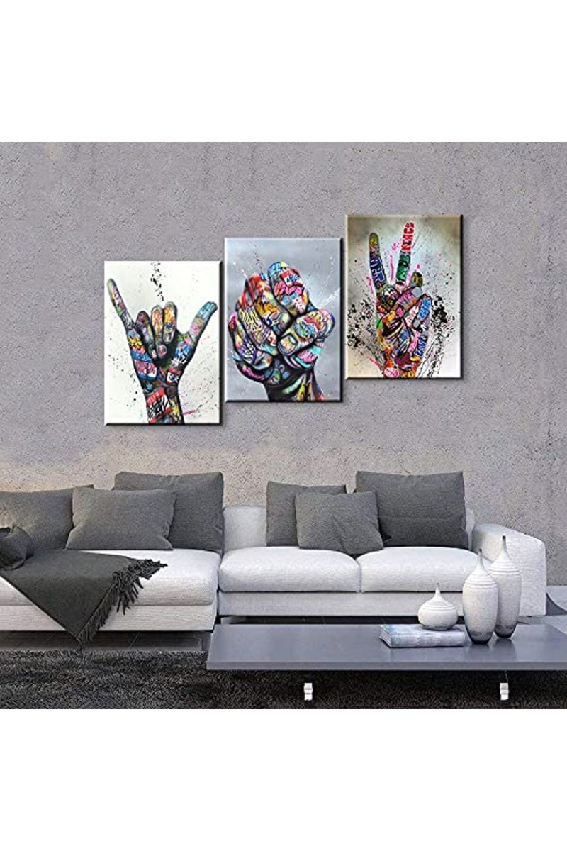Mistyefly 3 Piece Pop Art Poster Graffiti Wall Decor Street Colorful Paintings for Canvas Bedroom Living Room (16''Wx24''Hx3PCS) - Image 4