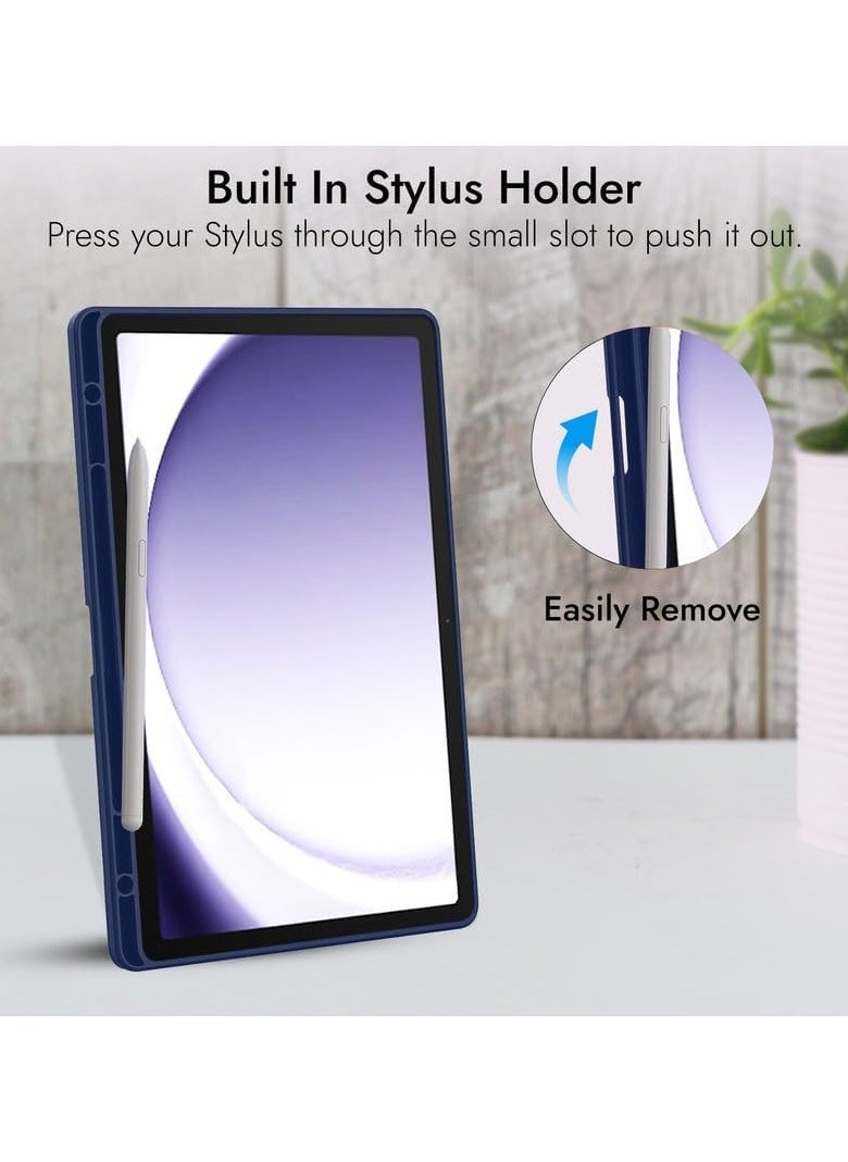 Generic - Hybrid Case for Samsung Galaxy Tab A9 Plus 11 Inch 2023 - Shockproof Protective Case with Transparent Hard Shell on the Back for Tablet A9+ SM-X210/X216/X218 (Blue) - Image 1