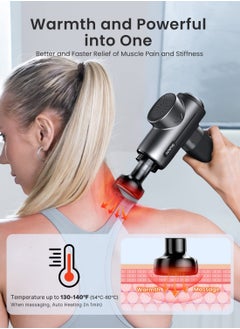 RENPHO RENPHO Active Massage Gun with Heat Deep Tissue Muscle 2022 Upgrade Powerful Portable Gun Massage Percussion Massager Gun for Athletes Electric Back Massagers Handheld Body Massager Gun Gifts  - Image 3
