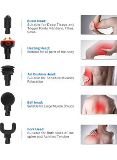 RENPHO RENPHO Active Massage Gun with Heat Deep Tissue Muscle 2022 Upgrade Powerful Portable Gun Massage Percussion Massager Gun for Athletes Electric Back Massagers Handheld Body Massager Gun Gifts  - Image 4