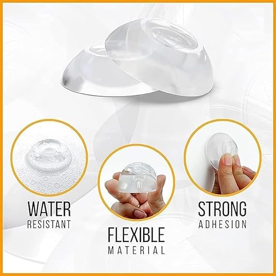 KRIDARSH KRIDARSH 6PCS Silicon Wall Protector 10Pcs Transparent 224 inch Strip Door Handle Bumper Soft Wall Protector Self Adhesive Door Knob for Wall Shield Guard Sliding Clear Door Bumpers Stopper Silencer  - Image 2