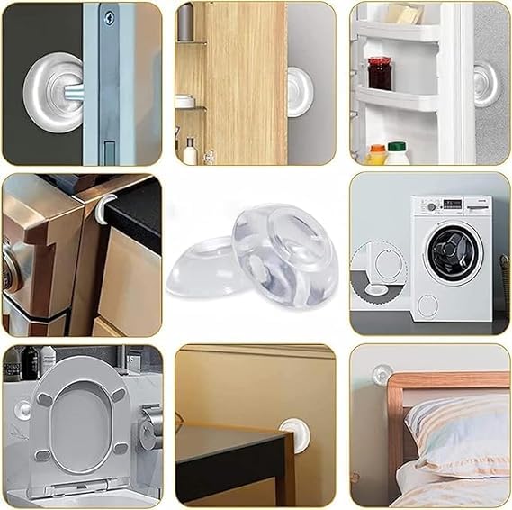 KRIDARSH KRIDARSH 6PCS Silicon Wall Protector 10Pcs Transparent 224 inch Strip Door Handle Bumper Soft Wall Protector Self Adhesive Door Knob for Wall Shield Guard Sliding Clear Door Bumpers Stopper Silencer  - Image 5