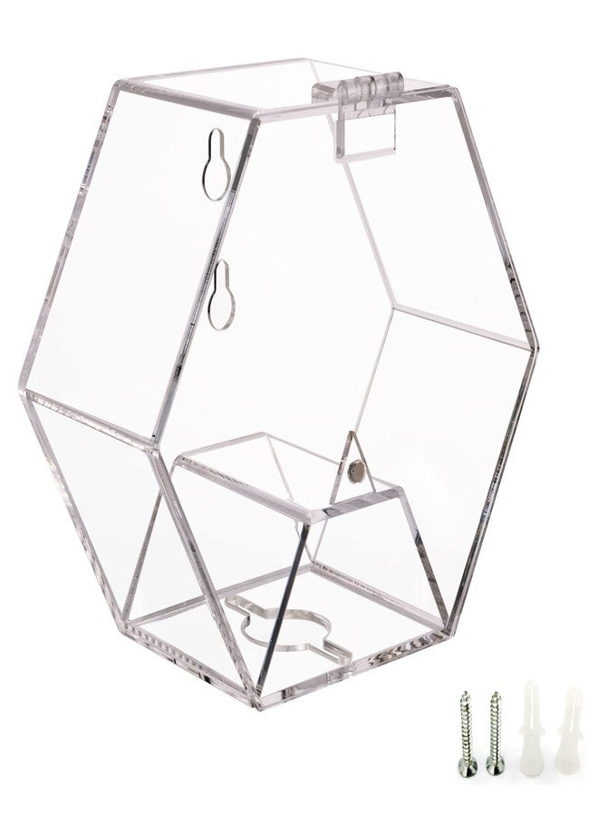 Heyrelda Dog Poop Bag Dispenser Wall Mount Outdoor or Indoor Dog Bag Dispenser, Acrylic Pet Waste Bag Dispenser Station Holder with Hinged Lid, Clear - Image 2