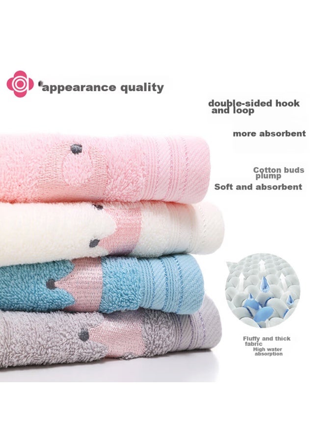 Grace Jieliya Children's Towels, Xinjiang Cotton, Class A Pure Cotton, Face Washing, Home Use, Cartoon Cute, Baby Absorbent Small Towels, 4-pack - Image 3