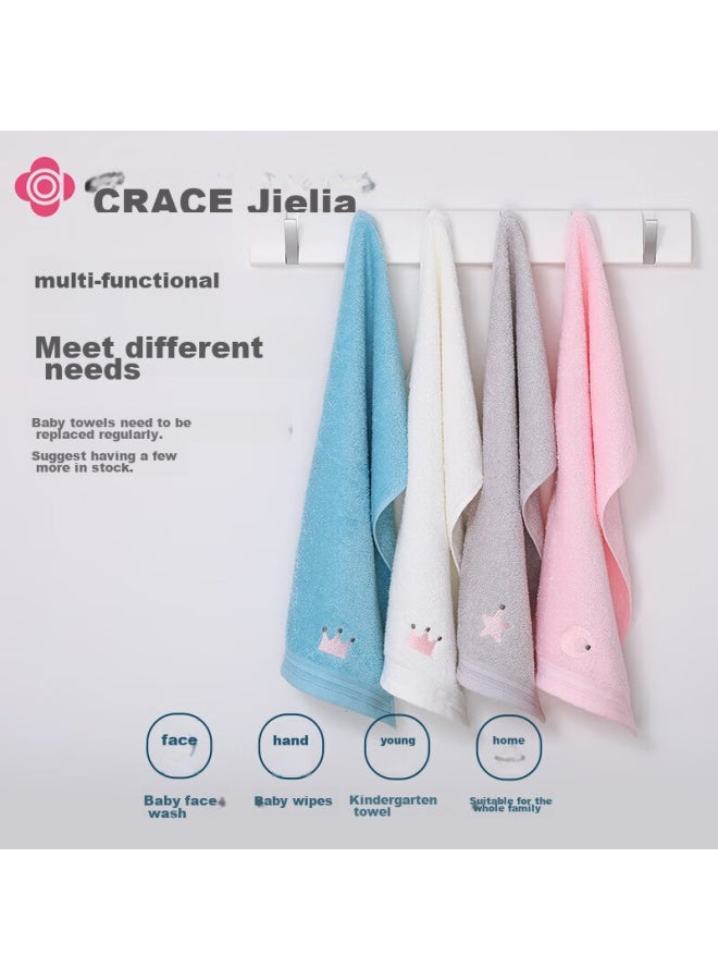 Grace Jieliya Children's Towels, Xinjiang Cotton, Class A Pure Cotton, Face Washing, Home Use, Cartoon Cute, Baby Absorbent Small Towels, 4-pack - Image 4