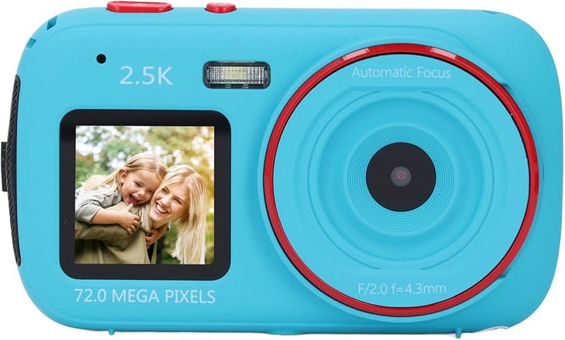 Asixxsix 72MP 2 5K Dual Screen Vlogging Camera 16X Zoom Autofocus Anti Shake Blue - Image 2