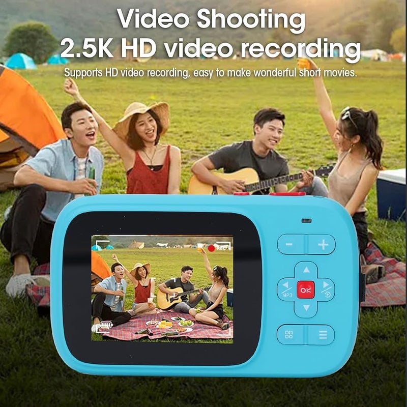 Asixxsix 72MP 2 5K Dual Screen Vlogging Camera 16X Zoom Autofocus Anti Shake Blue - Image 3