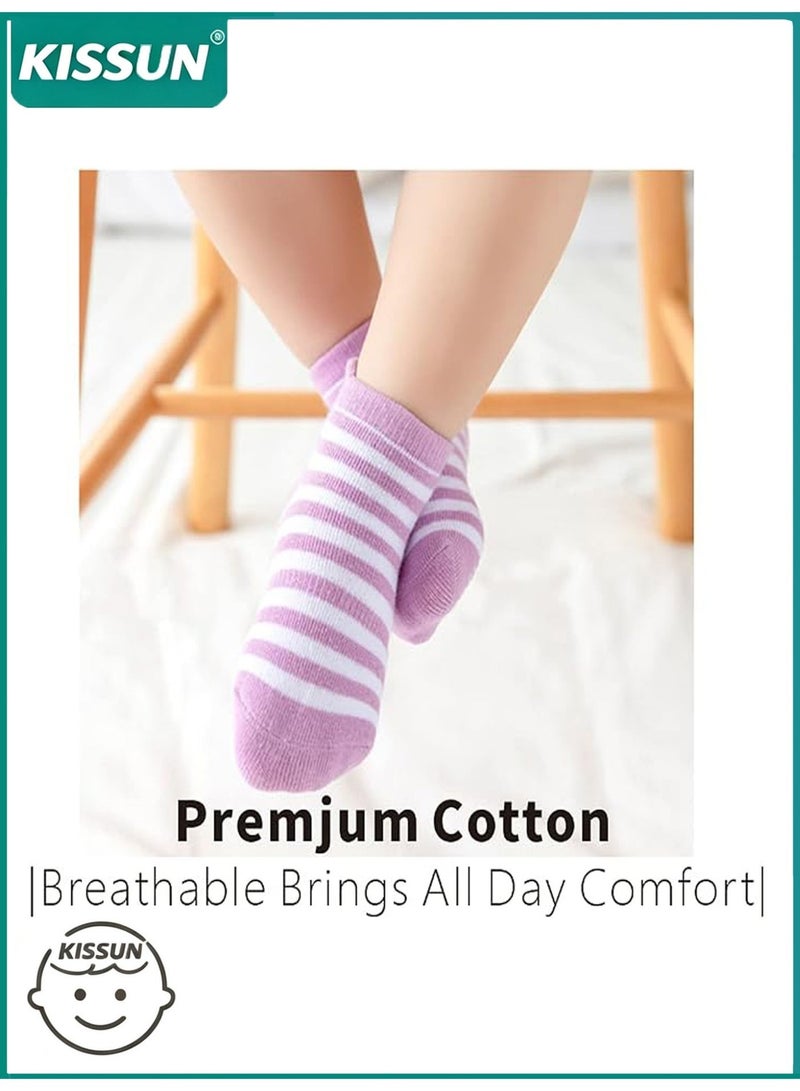 KISSUN Toddler Socks for Boys and Girls - Non Slip Baby Socks - Breathable Low Cut Anti Skid for Kids - Image 3