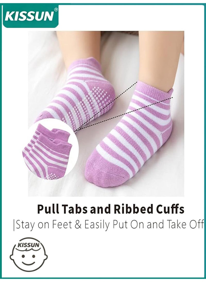 KISSUN Toddler Socks for Boys and Girls - Non Slip Baby Socks - Breathable Low Cut Anti Skid for Kids - Image 4