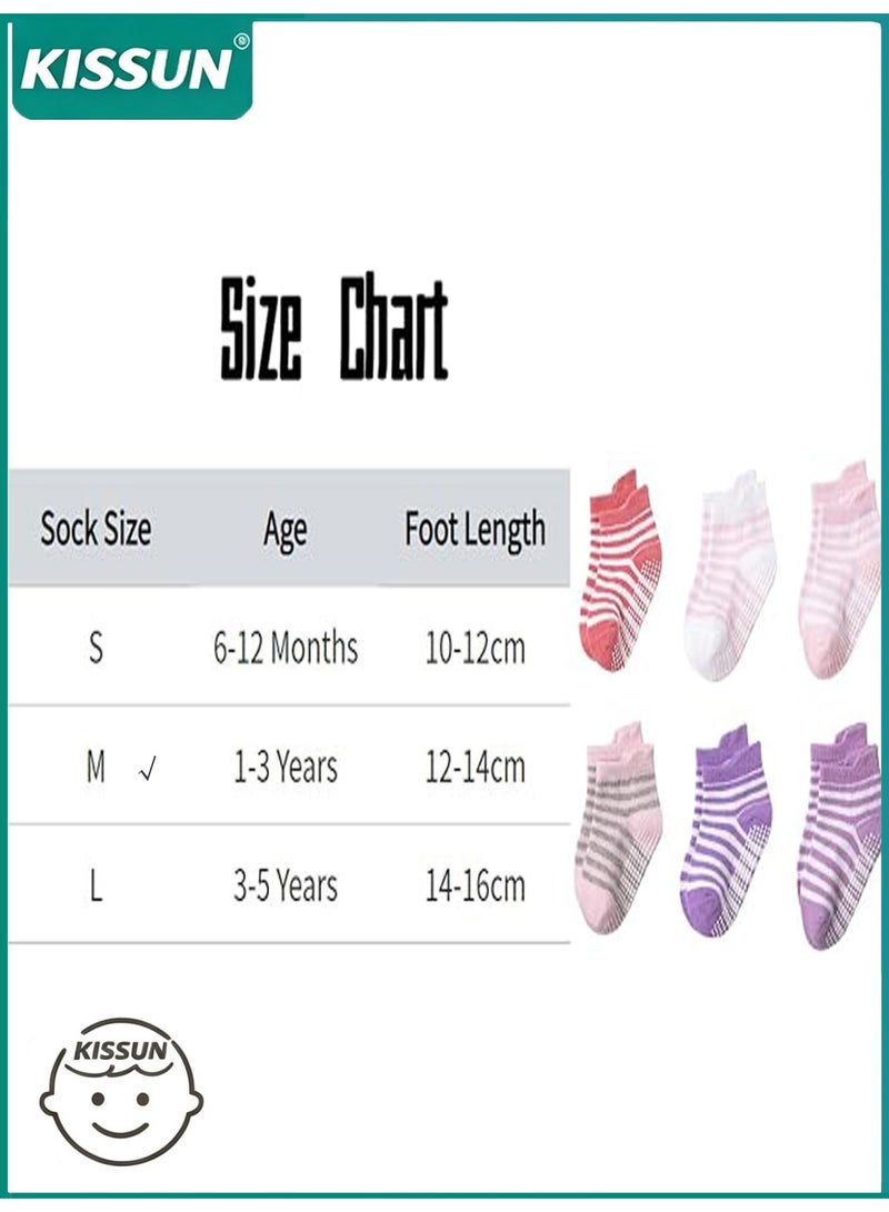 KISSUN Toddler Socks for Boys and Girls - Non Slip Baby Socks - Breathable Low Cut Anti Skid for Kids - Image 5