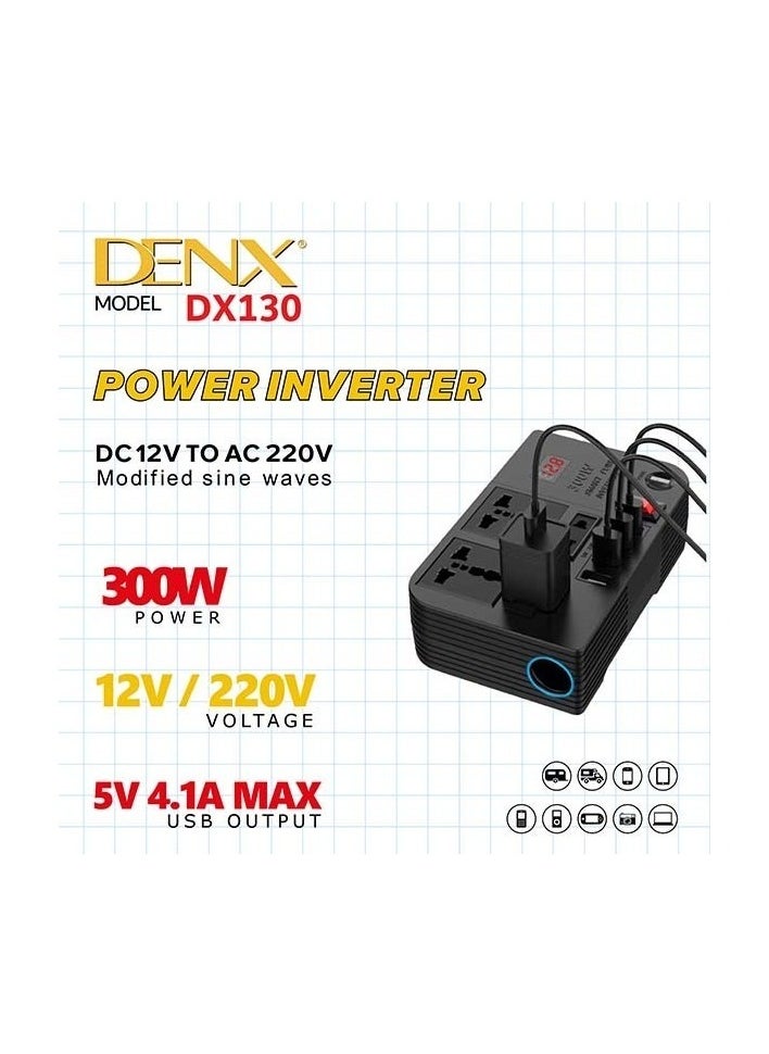 Car Power Inverter, 12V to 220V High Frequency Modified Sine Wave Inverter 300W Multi-Port - pzsku/ZE4C03227762210593A02Z/45/_/1730119685/405cae64-401e-4813-a8dd-4c62ef259e5e