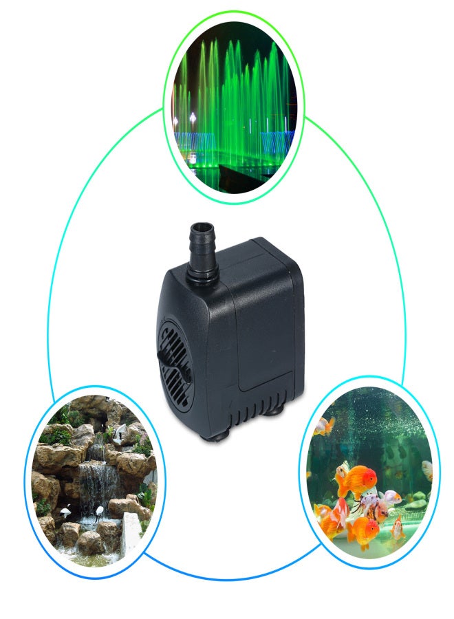 Generic LED Light Submersible Pump 800L/H Ultra-Quiet Aquarium Pond Tank Pool Water Fountain Pump UK Plug  - Image 2