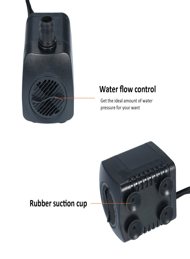 Generic LED Light Submersible Pump 800L/H Ultra-Quiet Aquarium Pond Tank Pool Water Fountain Pump UK Plug  - Image 5