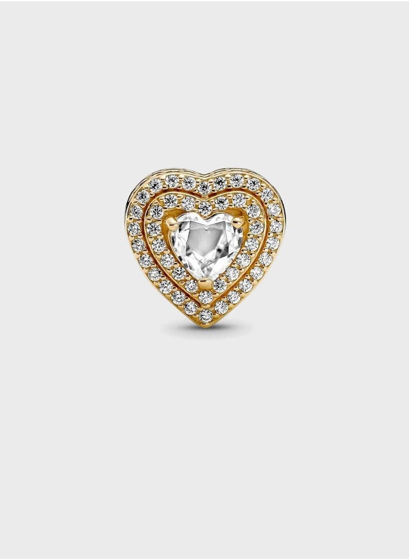PANDORA Sparkling Levelled Hearts Charm  - Image 2