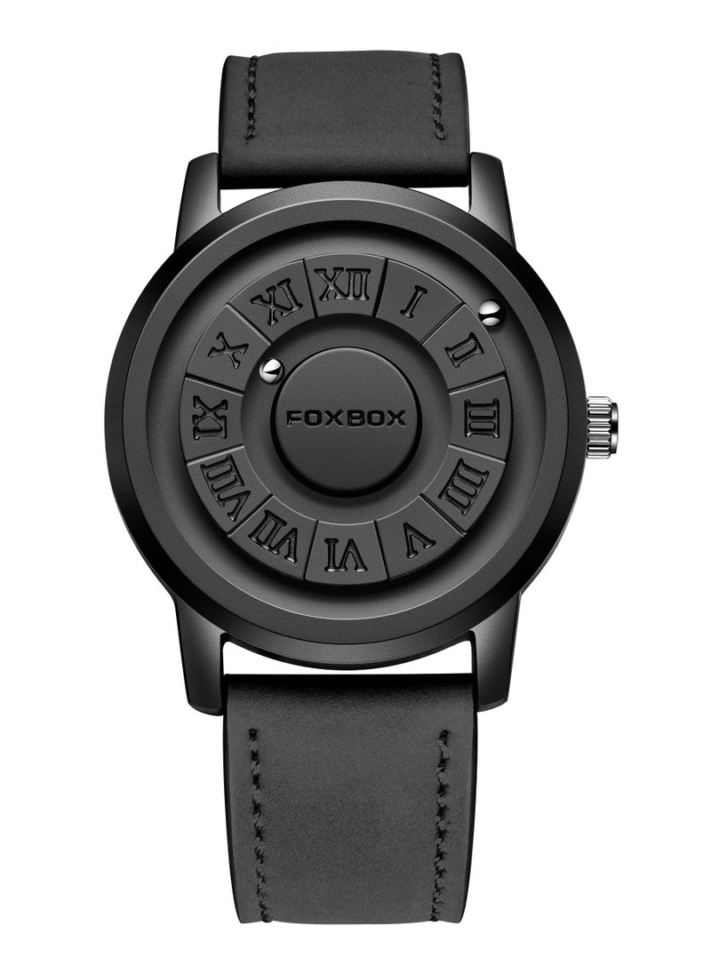 FOXBOX - New Men's Creative Magnetic Scrolling Beads Quartz Watch for Men Waterproof watches - Image 1