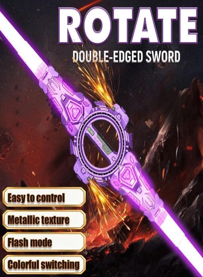 DRONTER LED Rotating Double-Edged Light Up Sword Toy for Kids - Colorful Glowing Action Toy Stick for Boys & Girls, Party & Play Gift - Image 4