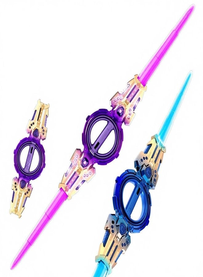 DRONTER LED Rotating Double-Edged Light Up Sword Toy for Kids - Colorful Glowing Action Toy Stick for Boys & Girls, Party & Play Gift - Image 1