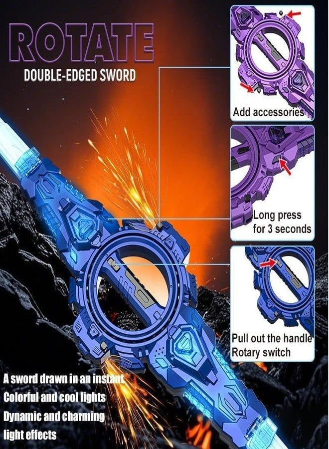 DRONTER LED Rotating Double-Edged Light Up Sword Toy for Kids - Colorful Glowing Action Toy Stick for Boys & Girls, Party & Play Gift - Image 5