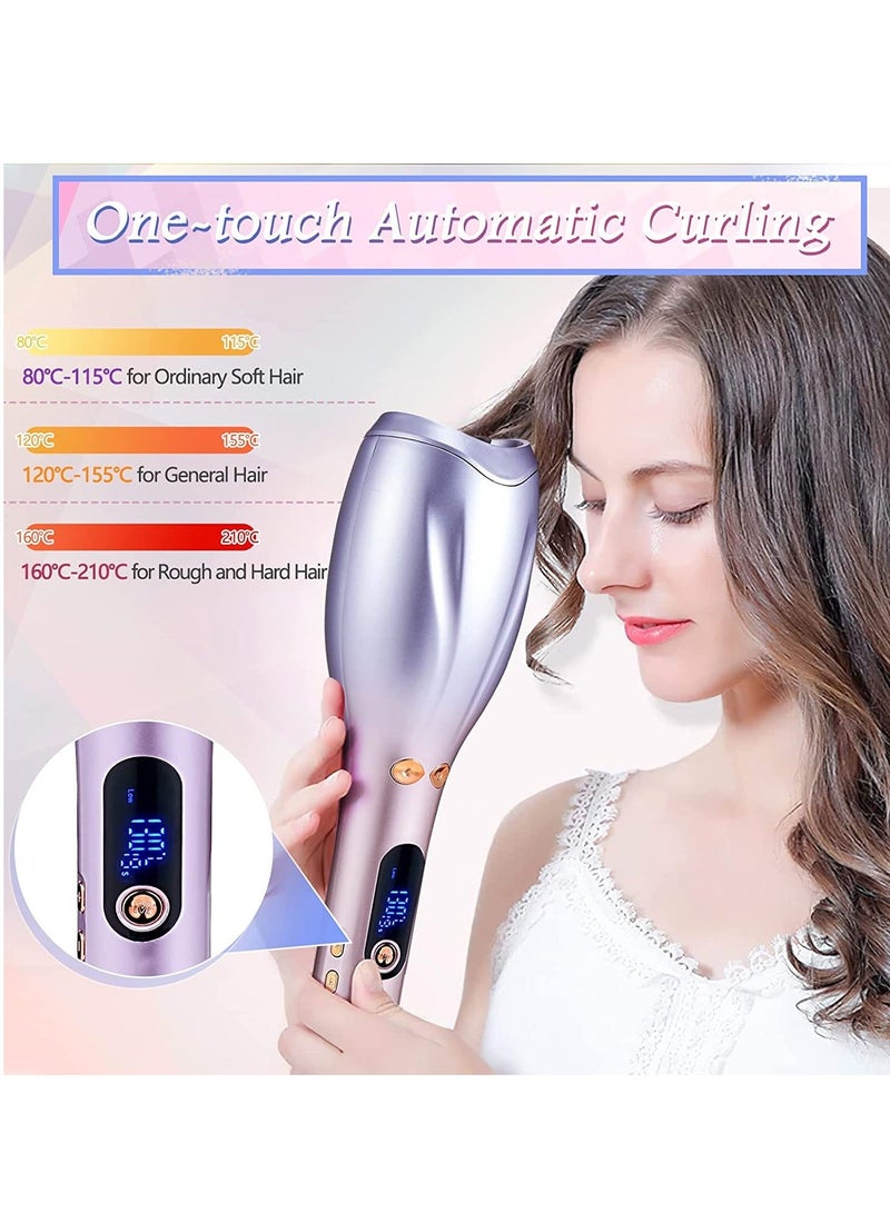 Y&D Auto Hair Curler, Automatic Curling Iron, Electric Iron Wand with Adjustable Temperature and Timer, PTC Heating 30 Min Shut-off, Fast for Styling" - Image 4