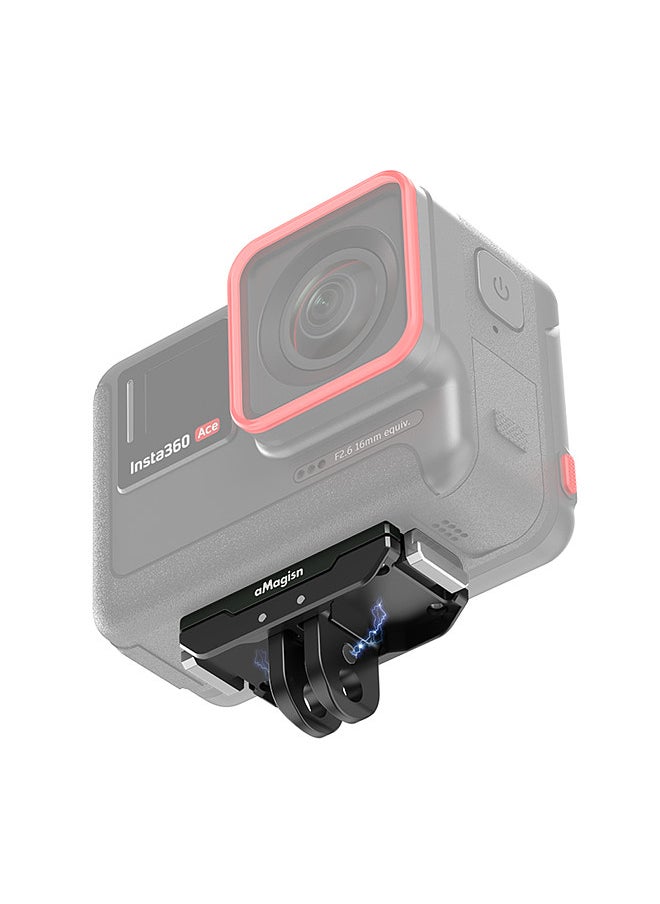 aMagisn AC14 Magnetic Quick Release Mount for Action Camera Metal Camera Mount with Universal 1/4in Screw Hole & Sports Camera Adapter Compatible with Insta360 Ace Pro/ Ace  - Image 2