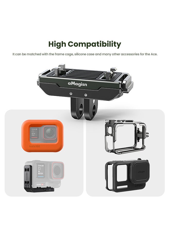 aMagisn AC14 Magnetic Quick Release Mount for Action Camera Metal Camera Mount with Universal 1/4in Screw Hole & Sports Camera Adapter Compatible with Insta360 Ace Pro/ Ace  - Image 3