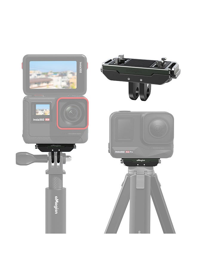 aMagisn AC14 Magnetic Quick Release Mount for Action Camera Metal Camera Mount with Universal 1/4in Screw Hole & Sports Camera Adapter Compatible with Insta360 Ace Pro/ Ace  - Image 1