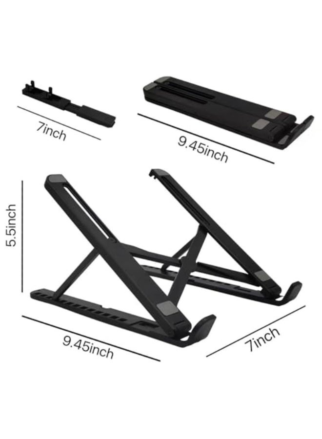 Portable laptop stand, 2-in-1 computer phone office stand, adjustable folding and storage laptop lift, suitable for iPad, MacBook Pro/Air, HP, Sony, Dell laptop stands (11-17 inches) - Image 4