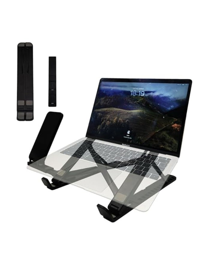 Portable laptop stand, 2-in-1 computer phone office stand, adjustable folding and storage laptop lift, suitable for iPad, MacBook Pro/Air, HP, Sony, Dell laptop stands (11-17 inches) - Image 2