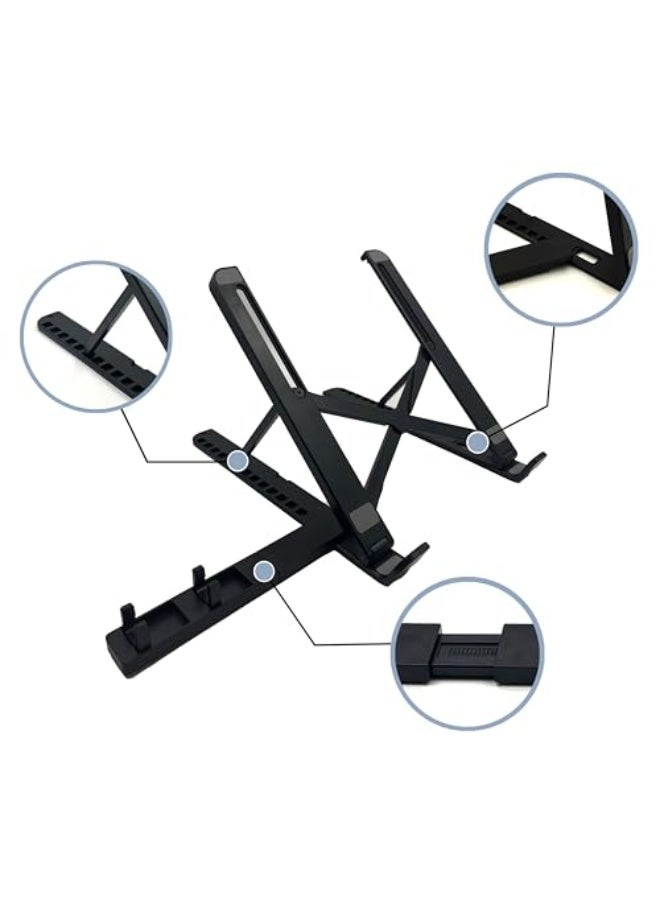 Portable laptop stand, 2-in-1 computer phone office stand, adjustable folding and storage laptop lift, suitable for iPad, MacBook Pro/Air, HP, Sony, Dell laptop stands (11-17 inches) - Image 3