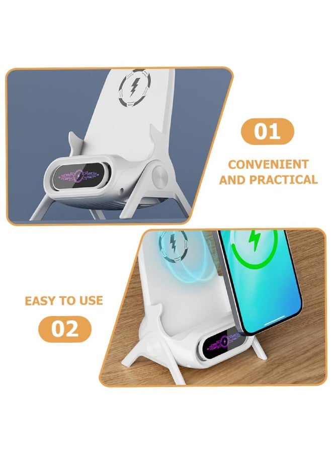Gecomo Mini Chair Wireless Charger, Magnetic Design Desktop Phone Holder, Portable Magnetic Charging Station with Speaker Function - Image 3