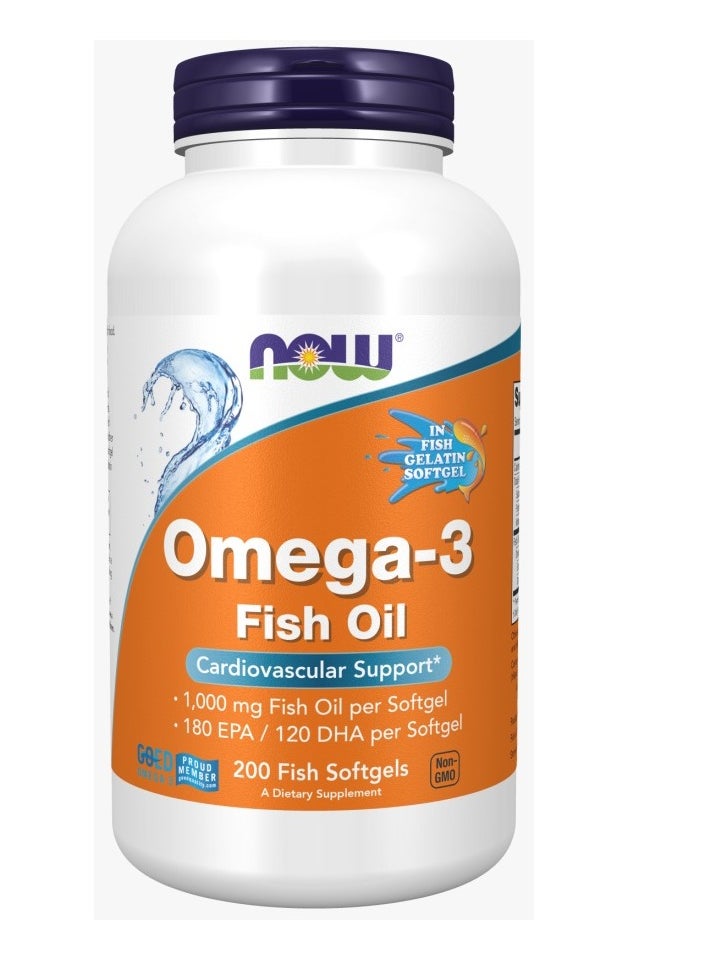 now Omega 3 Fish Oil 200 Softgels  - Image 1