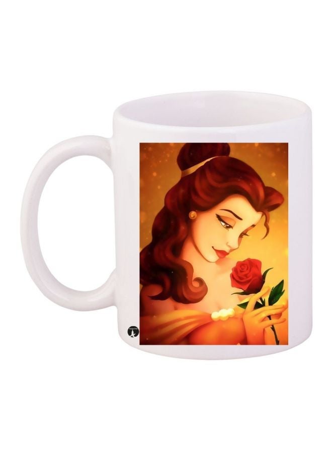 Disney Princess Printed Coffee Mug White/Yellow/Red 11ounce