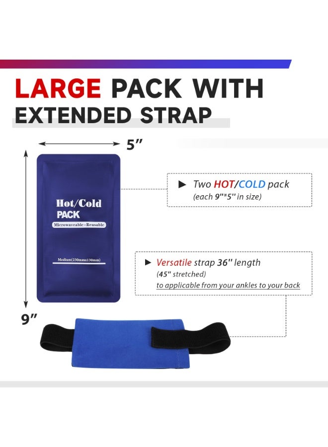 Bukela Reusable Hot and Cold Gel Ice Pack for Insulin Cooler Travel Case  Injuries - 9x5 Inch Flexible Cold Compress, Pain Relief for Knee, Back, Shoulder & Muscles - Recycling cold and hot compress physiotherapy bag to reduce fever and temperature, ice pack nylon cloth gel pack (Single Pack) - Image 5