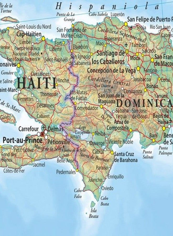 MapSherpa Haiti & The Dominican Republic - 17" x 11" Paper Wall Map - Image 2