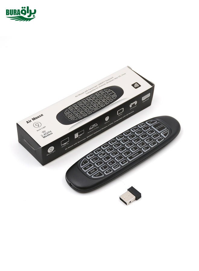 C120 Back-light Air Mouse 2.4GHz Wireless Keyboard 3D Gyroscope Sense Android Remote Controller for PC, Android TV Box / Smart TV, Game Devices