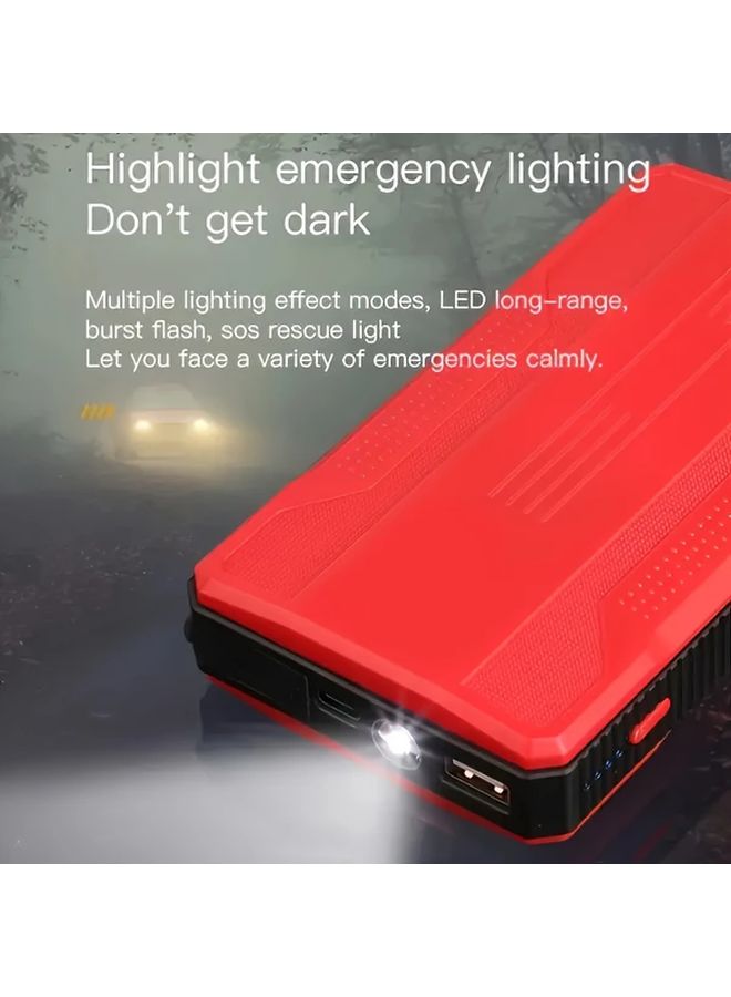 Black Car Jump Starter Portable Emergency Booster for Petrol and Diesel Vehicles with Lighting - Image 3